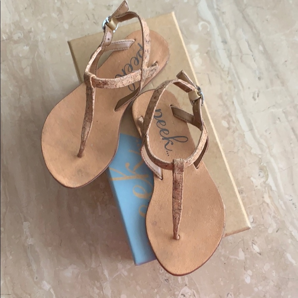 Peek Sandal Toddler Girls Size 8 KSZINNA-CORK